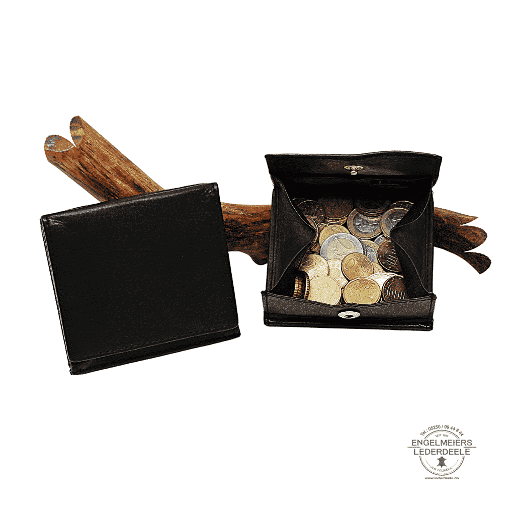 Jockey Club Portemonnaie Wiener Schachtel, Lederwaren Lederdeele Engelmeier Delbrück - 1305-01- H1 schwarzes RFID Leder Portemonnaie mit Wiener Schachtel von Jockey Club; Schaltfläche