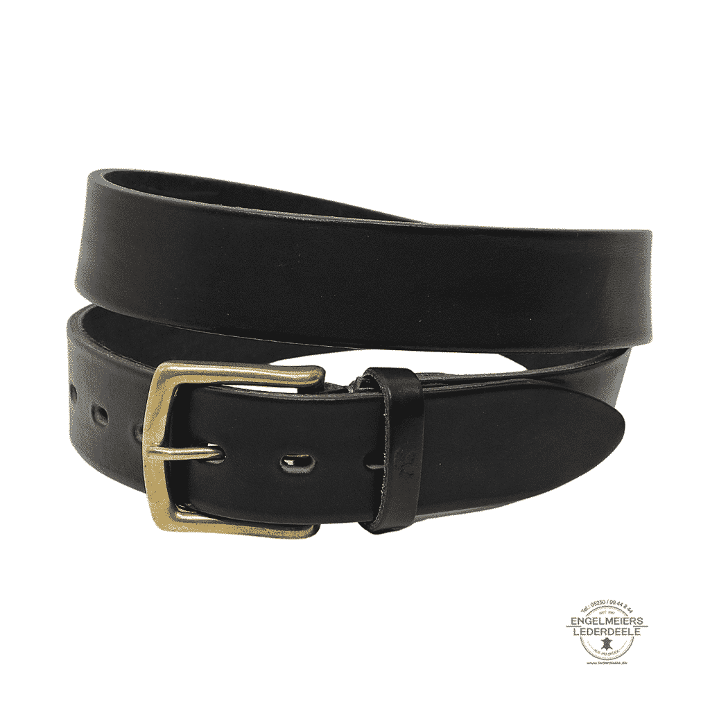 Gürtel Blake von Green Belts mit Messingschließe. Leder Gürtel in der Farbe Schwarz von Lederdeele Engelmeier Delbrück. Produktansicht