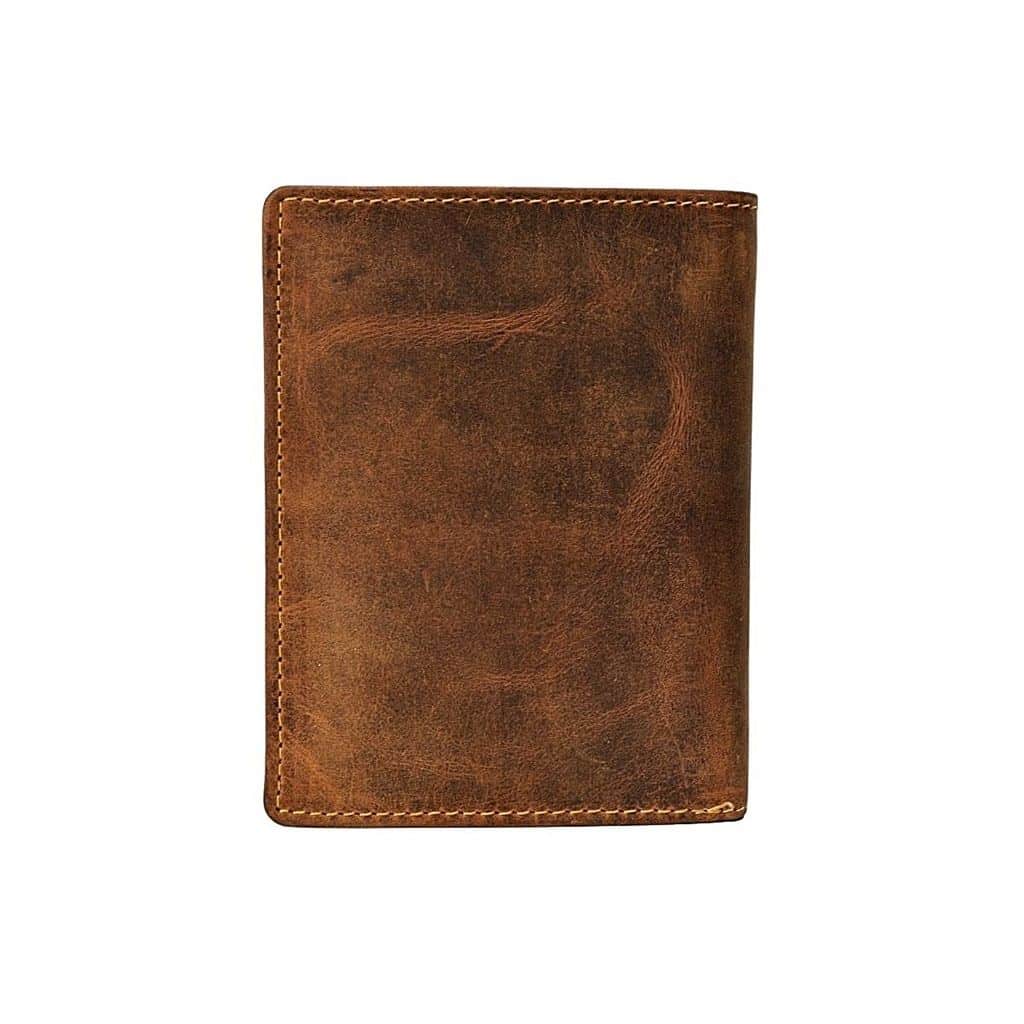 Geldbörse Greenburry mit separatem Kartenetui. Portemonnaie aus Leder, herausnehmbare Ausweismappe_ Rindleder_Lederwaren Ostwestfalen_Lederdeele_Delbrück_02 Geldbörse GB-1701_M aus Leder mit separatem Kartenetui von Greenburry. Rustikales Vintage Rindleder, slow Fashion, Farbe Sattelbraun. Kartenfach herausnehmbar. Lederdeele Engelmeier Delbrück, Lederwaren Ostwestfalen. Ansicht Rückseite