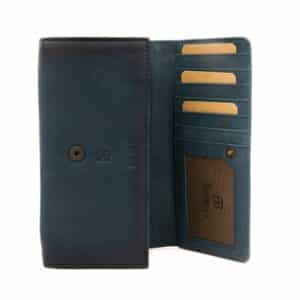 Geldbörse Bellicci Kimberly large_BB-54. Großes Leder Portemonnaie Damen blau aus weichem Rindleder. Slow Fashion. Lederwaren Ostwestfalen Lederdeele Engelmeier aus Delbrück. Detailansicht