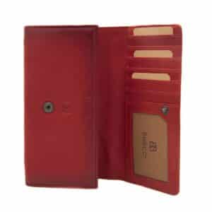 Geldbörse Bellicci Kimberly large_BB-54. Großes Leder Portemonnaie Damen rot aus weichem Rindleder. Slow Fashion. Lederwaren Ostwestfalen Lederdeele Engelmeier aus Delbrück. Detailansicht