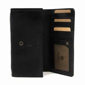 Geldbörse Bellicci Kimberly large_BB-54. Großes Leder Portemonnaie Damen schwarz aus weichem Rindleder. Slow Fashion. Lederwaren Ostwestfalen Lederdeele Engelmeier aus Delbrück. Detailansicht