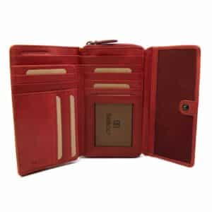 Geldbörse Bellicci Kimberly medium_BB-55. Leder Portemonnaie Damen rot aus weichem Rindleder. Slow Fashion. Lederwaren Ostwestfalen Lederdeele Engelmeier aus Delbrück. Detailbild