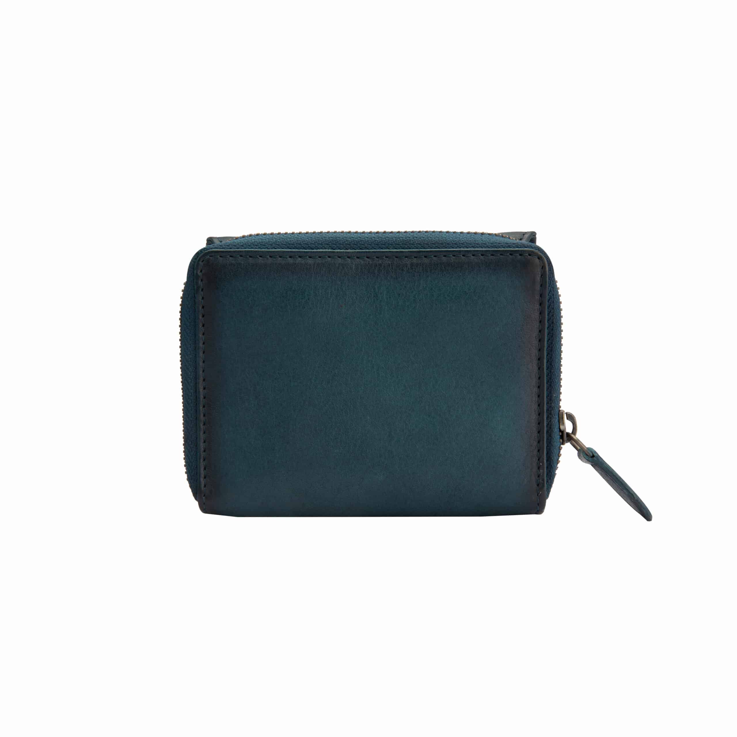 Geldbörse Bellicci Kimberly small_BB-56. Leder Portemonnaie Damen blau aus weichem Rindleder. Slow Fashion. Lederwaren Ostwestfalen Lederdeele Engelmeier aus Delbrück. Ansicht Rückseite