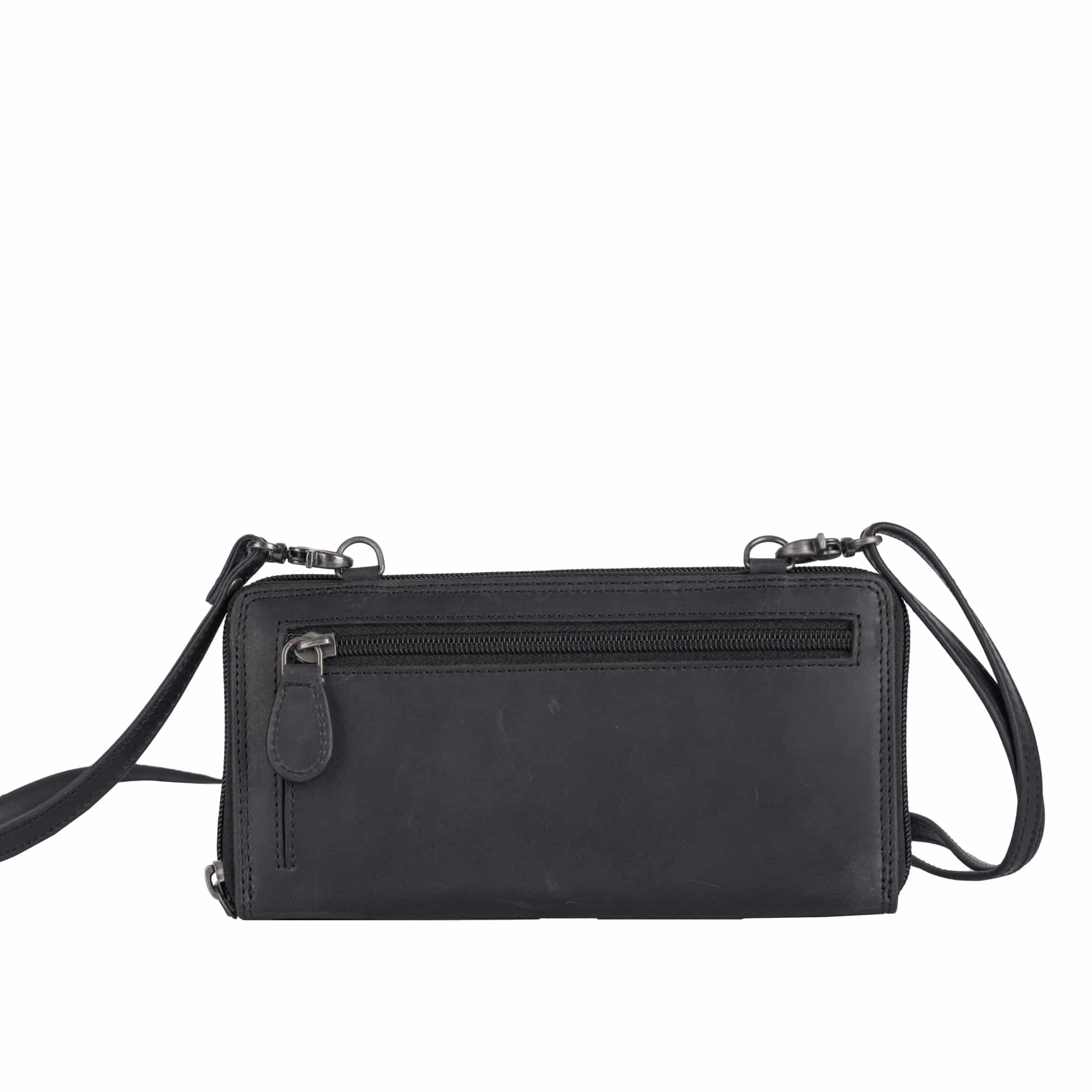 Handytasche mit Geldbörse von Sparwell_Kreative Kadence_schwarz_Portemonnaie_Smartphone_Damen_Umhängetasche_Lederdeele Delbrück_05 Handytasche mit Geldbörse Kreative Kadence von Sparwell. Ledertasche mit Portemonnaie und Handyfach für Smartphone. Farbe schwarz. Lederwaren Ostwestfalen. Lederdeele aus Delbrück. Ansicht Rückseite