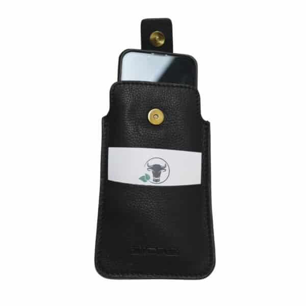 Gürteltasche Phone von Hill Burry in der Farbe schwarz. Kleine Rindleder Tasche mit Gürtelschlaufe. Geeignet für Smartphone, Handy. Ansicht Handyfach von Lederdeele Engelmeier aus Delbrück