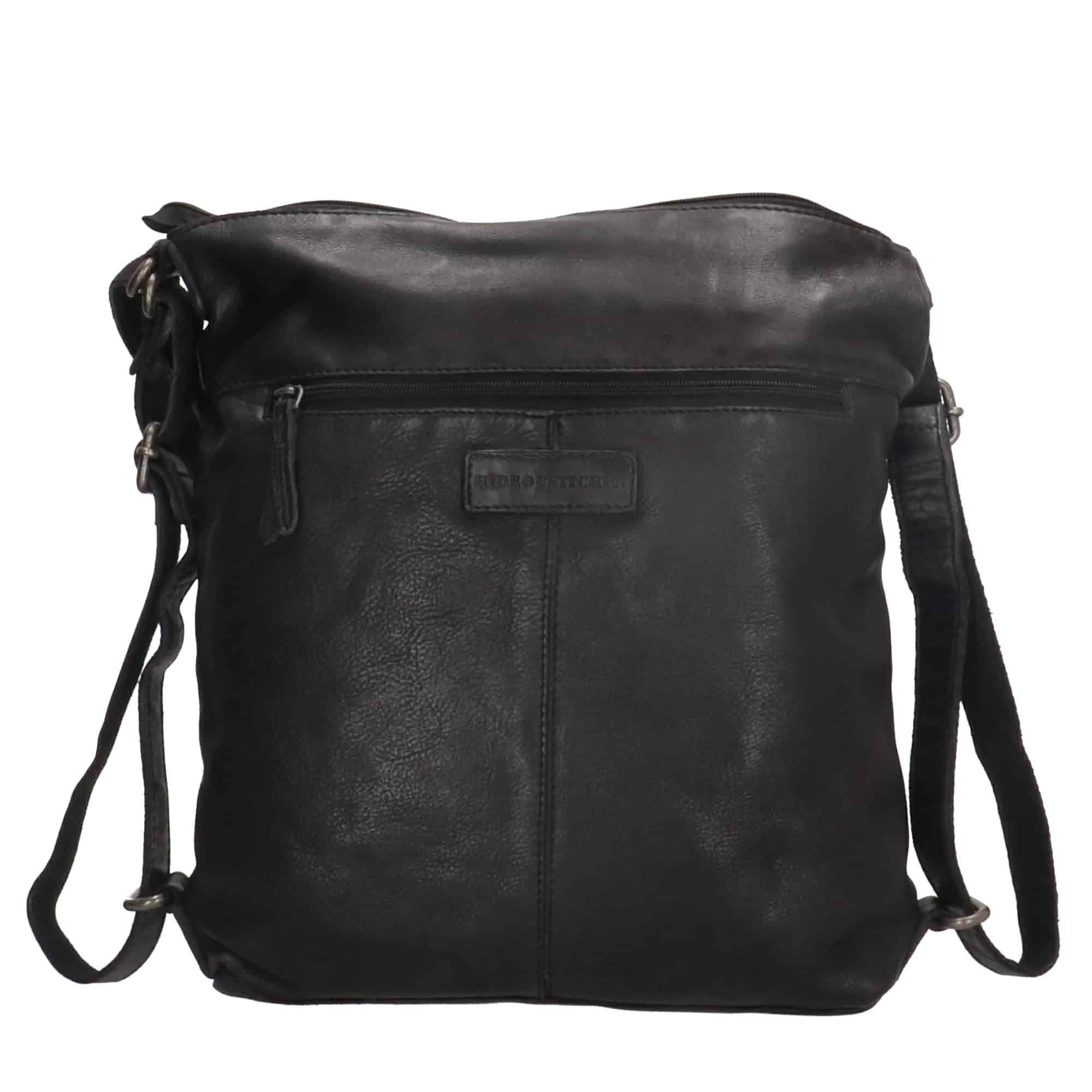 Rucksacktasche Hide & Stitches_Lederrucksack Umhängetasche_2in1 Ledertasche_schwarz_Lederwaren Ostwestfalen_Lederdeele Delbrück_03 Rucksacktasche Hide & Stitches aus Leder. Lederrucksack und Umhängetasche in einem. 2in1 Ledertasche und Rucksack. Farbe Schwarz. Lederwaren Ostwestfalen, Lederdeele aus Delbrück. Ansicht Rückseite