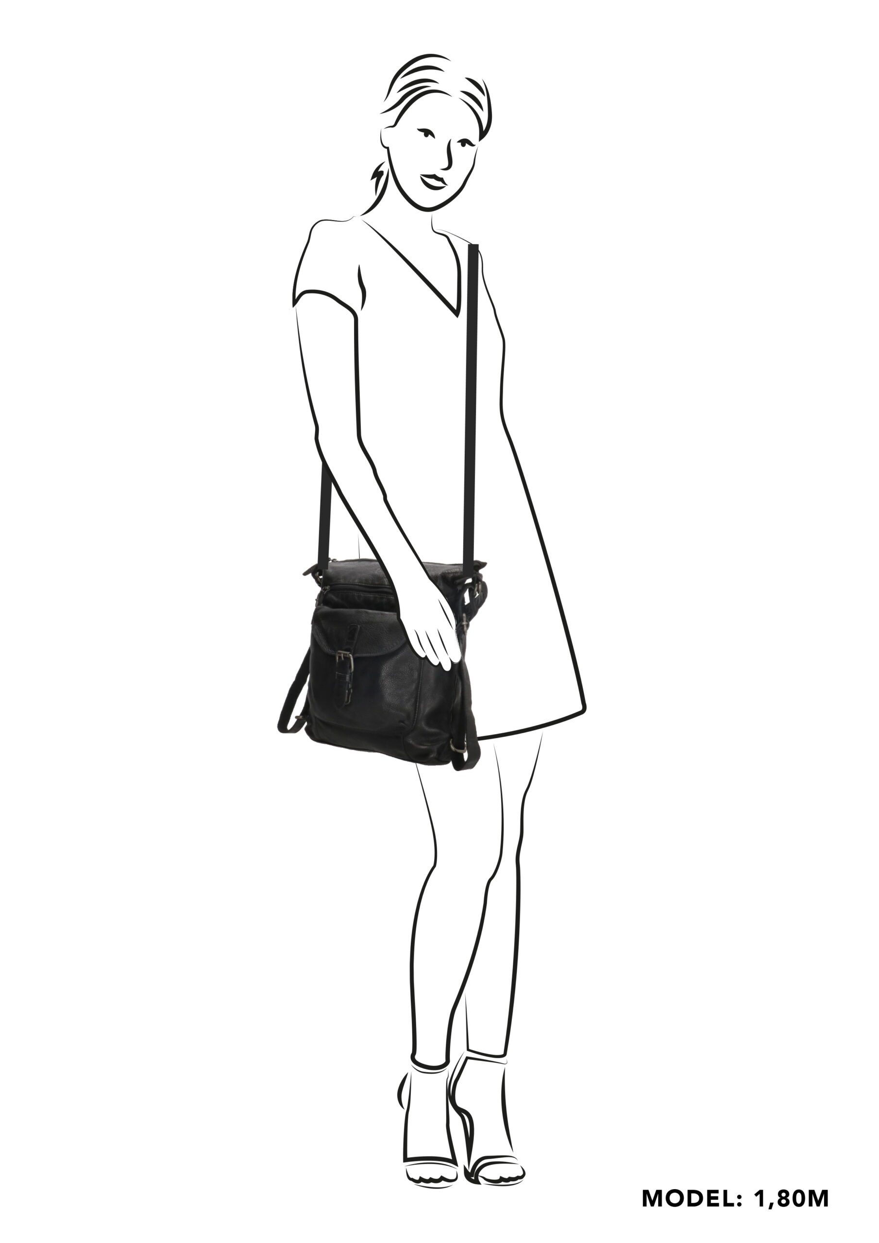 Rucksacktasche Hide & Stitches_Lederrucksack Umhängetasche_2in1 Ledertasche_schwarz_Lederwaren Ostwestfalen_Lederdeele Delbrück_05 Rucksacktasche Hide & Stitches aus Leder. Lederrucksack und Umhängetasche in einem. 2in1 Ledertasche und Rucksack. Farbe Schwarz. Lederwaren Ostwestfalen, Lederdeele aus Delbrück. Beispielbild Crossbody Bag