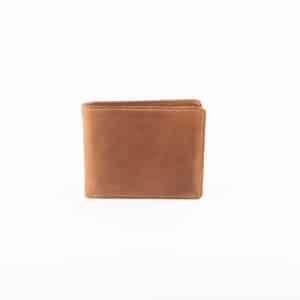 Geldbörse für Herren im Querformat Flach. Schlankes Portemonnaie aus Leder. Naturleder, Slow Fashion. Rindleder in cognac. Lederwaren online kaufen, Lederdeele Delbrück Ostwestfalen. Ansicht Vorderseite