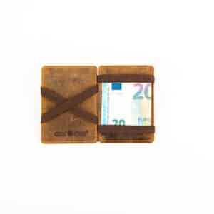Greenburry Magic Wallet aus Rindleder. Farbe vintage sattelbraun. Leder Portemonnaie für Herren. Zauber Geldbörse. Lederportmonee. Lederwaren Ostwestfalen, Lederdeele aus Delbrück. Ansicht Innenansicht