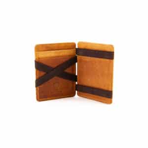 Hill Burry Magic Wallet aus Rindleder. Farbe braun. Leder Portemonnaie für Herren. Zauber Geldbörse mit RFID Schutz. Lederportmonee. Lederwaren Ostwestfalen, Lederdeele aus Delbrück. Ansicht Innenansicht
