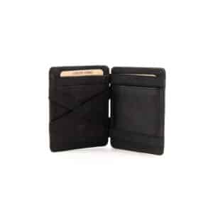 Hill Burry Magic Wallet aus Rindleder. Farbe Schwarz. Leder Portemonnaie für Herren. Zauber Geldbörse mit RFID Schutz. Lederportmonee. Lederwaren Ostwestfalen, Lederdeele aus Delbrück. Ansicht Innenansicht