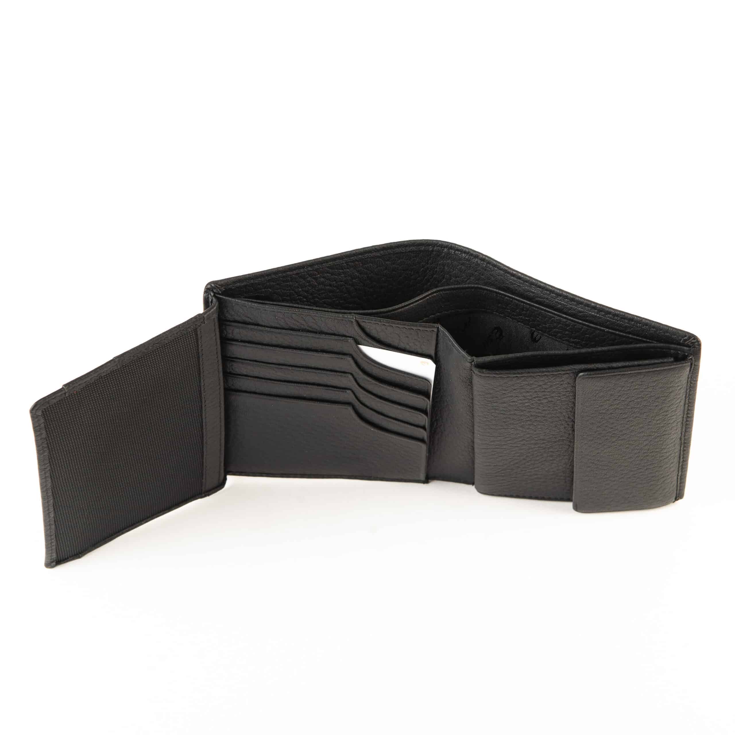 Esquire Deer Hochformatbörse Herren_schwarz_Portemonnaie_Hirschleder_exklusiv_RFID_Lederwaren Ostwestfalen_Lederdeele Delbrück_09 Esquire Deer Hochformatbörse Herren. Exklusives Portemonnaie aus weichem Hirschleder. Geldbörse mit RFID Schutz und patentiertem Card Safe System. Hochformat. Farbe schwarz. Lederwaren in Ostwestfalen, Lederdeele Delbrück. Ansicht Innenansicht