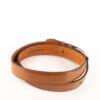 Greenbelts Herrengürtel Leland mit Edelstahl Schließe. Ledergürtel für Herren aus echtem Leder. Slow Fashion Gürtel aus Rindleder, made in Germany. Farbe Tobacco braun. Lederwaren Ostwestfalen, Lederdeele aus Delbrück Paderborn. Ansicht Innenansicht Leder