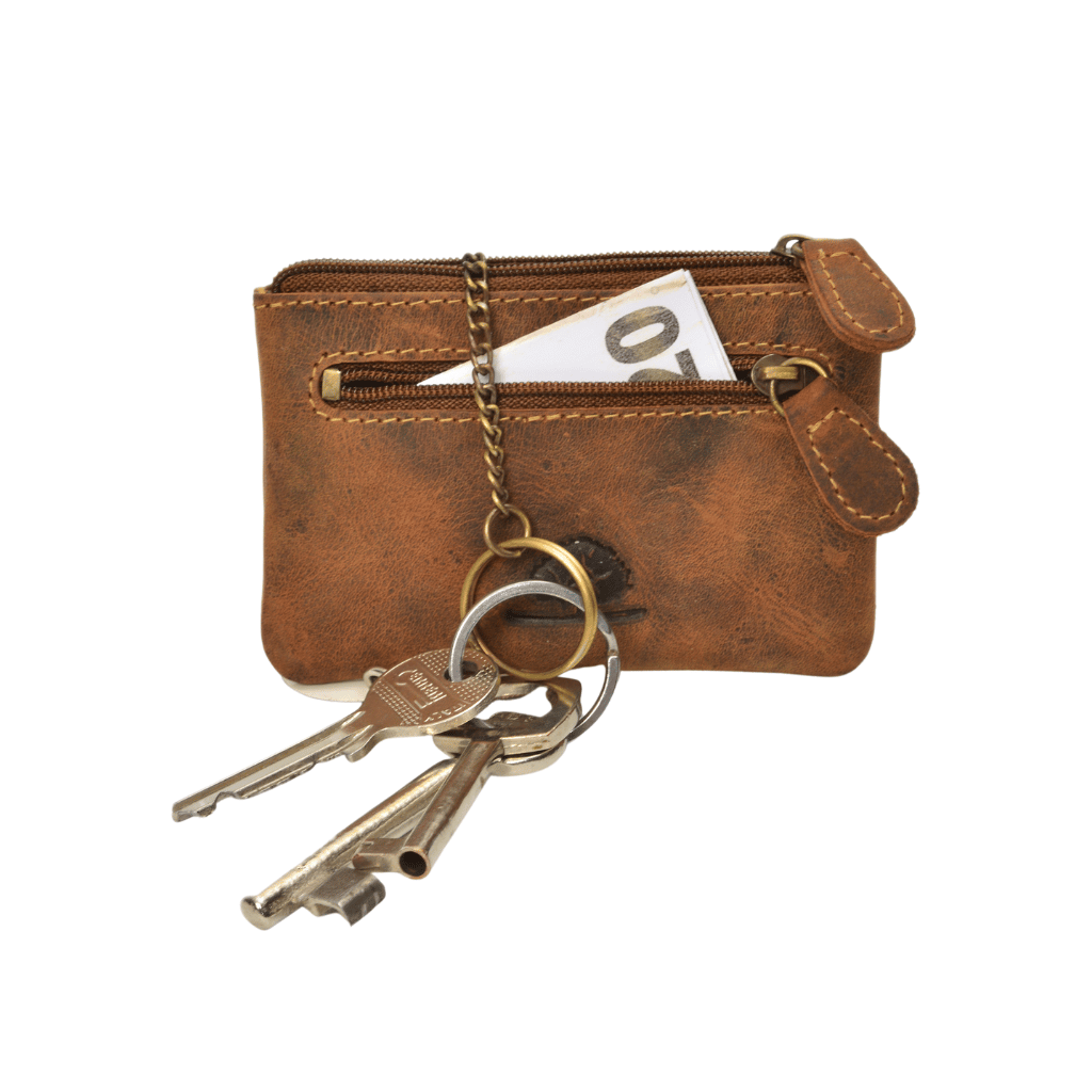 Greenburry Schlüsseletui Classic_Vintage_Leder_Schlüsseltasche_Rindleder_Sattelbraun_Lederwaren_Ostwestfalen_Lederdeele_Delbrück_02 Greenburry Schlüsseletui Classic im rustikalen Vintage Look. Schlüsseltasche aus festem Rindleder mit zwei Schlüsselringen. Farbe Sattelbraun. Lederwaren in Ostwestfalen, Lederdeele aus Delbrück. Ansicht Schlüsselring