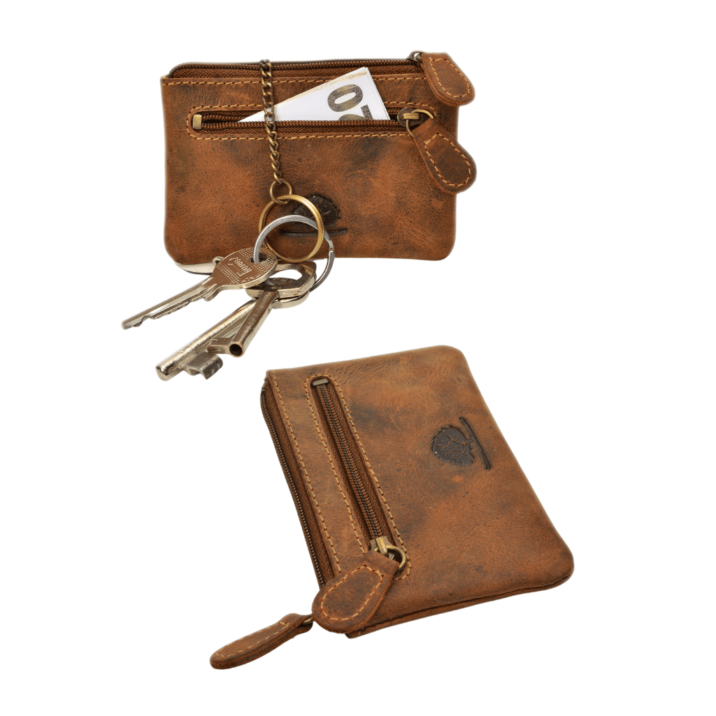 Greenburry Schlüsseletui Classic_Vintage_Leder_Schlüsseltasche_Rindleder_Sattelbraun_Lederwaren_Ostwestfalen_Lederdeele_Delbrück_04 Greenburry Schlüsseletui Classic im rustikalen Vintage Look. Schlüsseltasche aus festem Rindleder mit zwei Schlüsselringen. Farbe Sattelbraun. Lederwaren in Ostwestfalen, Lederdeele aus Delbrück. Ansicht Detailansicht