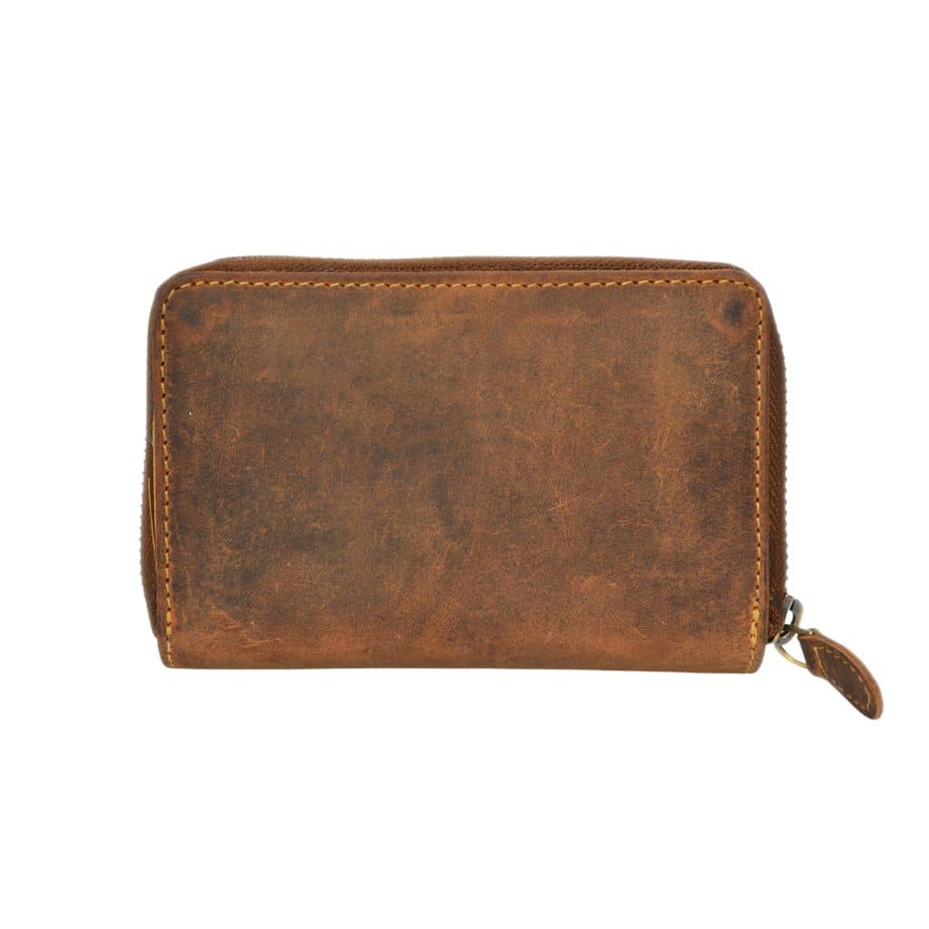 Greenburry Vintage Portemonnaie Reißverschluss Münzfach_Damenbörse_Portemonnaie_Geldbörse_RFID_Naturleder_braun_kombibörse_Lederwaren_Ostwestfalen_Lederdeele_Delbrück_Paderborn_07 Greenburry Vintage Portemonnaie groß. Slow Fashion Geldbörse aus Naturleder mit vielen Kartenfächer, RFID Schutz, Münzfach mit Reißverschluss. Aus Echtem Leder, Rindleder. Farbe braun, Sattelbraun. Lederwaren Ostwestfalen, Lederdeele aus Delbrück Paderborn. Ansicht Rückseite
