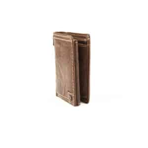 Jockey Club Riegelbörse Buffalo im Hochformat. Leder Geldbörse für Herren aus festem Büffelleder. Echtleder Portemonnaie mit Öse. Farbe braun. Lederwaren Ostwestfalen, Lederdeele aus Delbrück Paderborn. Ansicht Vorderseite