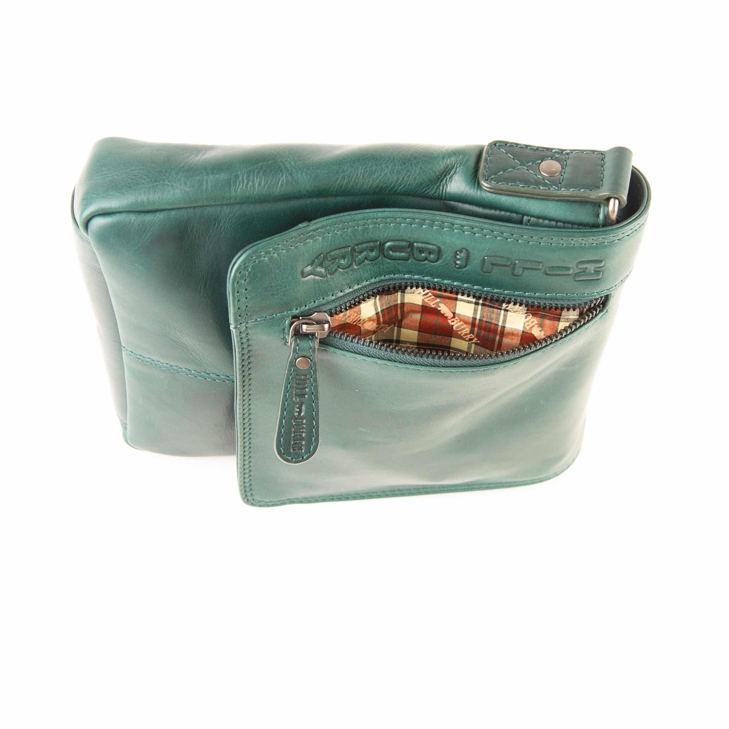 Hill Burry Umhängetasche Glattleder_Ledertasche_Tasche_Echtleder_Rindleder_petrol_Lederwaren_Ostwestfalen_Lederdeele_Delbrück_Paderborn_04 Hill Burry Umhängetasche Glattleder, Ledertasche für Damen. Rindleder Tasche mit kariertem Innenfutter aus Baumwolle. Farbe Petrol. Lederwaren Ostwestfalen, Lederdeele Delbrück Paderborn. Ansicht Vorderseite Reißverschluss
