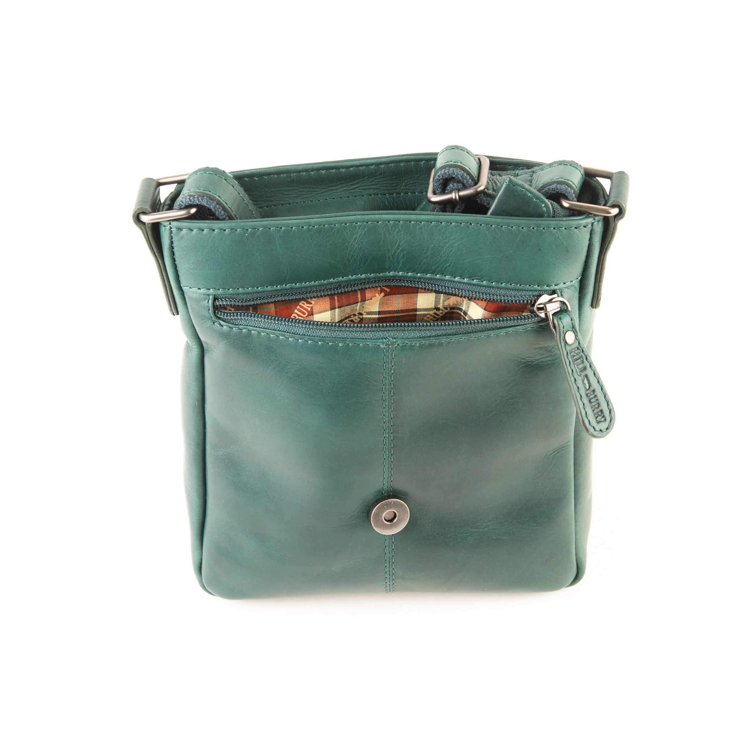 Hill Burry Umhängetasche Glattleder_Ledertasche_Tasche_Echtleder_Rindleder_petrol_Lederwaren_Ostwestfalen_Lederdeele_Delbrück_Paderborn_07 Hill Burry Umhängetasche Glattleder, Ledertasche für Damen. Rindleder Tasche mit kariertem Innenfutter aus Baumwolle. Farbe Petrol. Lederwaren Ostwestfalen, Lederdeele Delbrück Paderborn. Ansicht Vorderseite Vorfach Reißverschluss