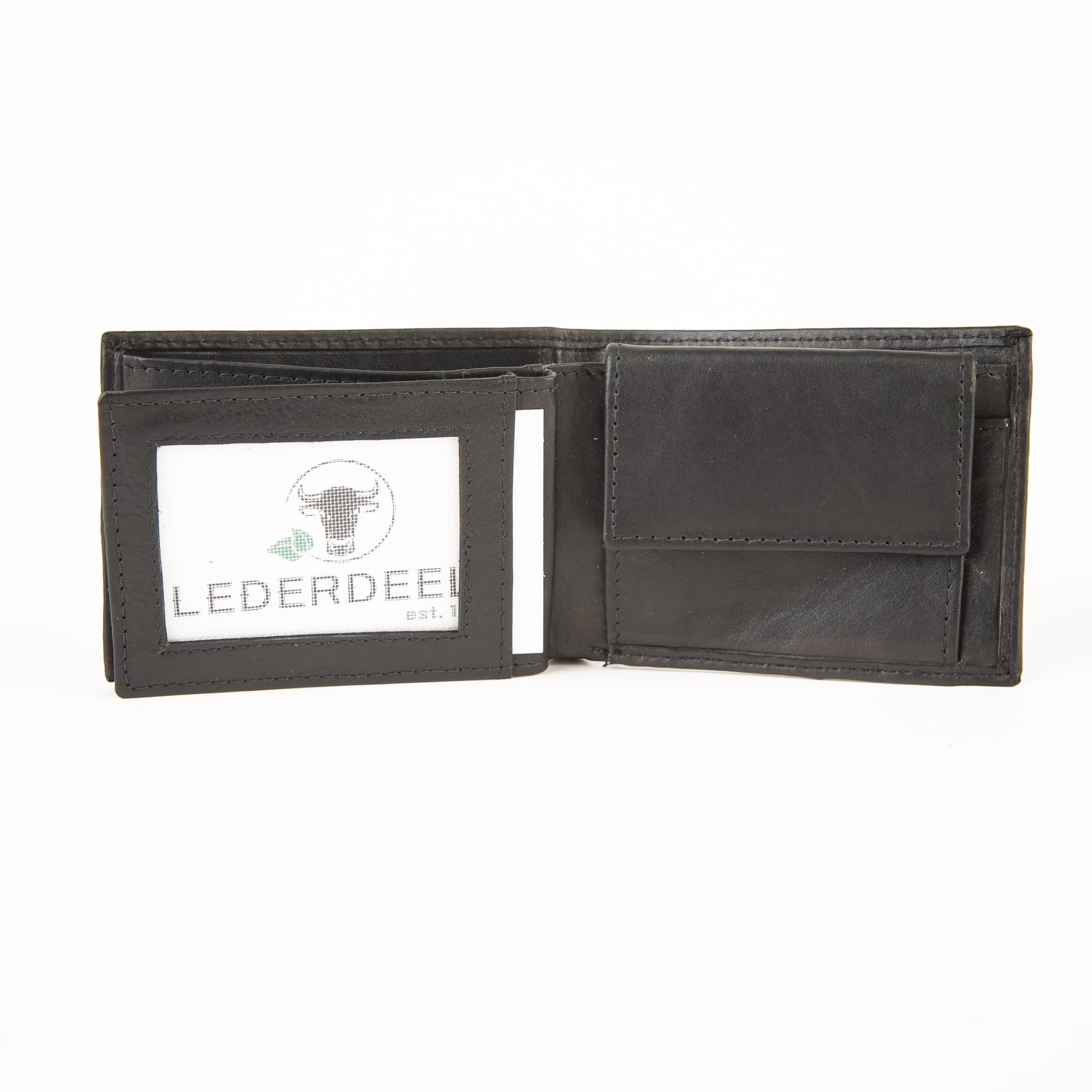 Dolphin Midi Geldbörse Querformat, schwarz, Portemonnaie, Zwischengröße, Herrenbörse, RFID, Leder Lederwaren Ostwestfalen, Lederdeele Delbrück_04 Dolphin Midi Geldbörse Querformat, kleines Portemonnaie in Zwischengröße. Beliebt bei Herren, Damen, Kinder und Jugendliche. Scheintasche mit RFID Schutz, Rind-Nappa Leder, Echtleder. Farbe schwarz. Lederwaren Ostwestfalen, Lederdeele Delbrück Paderborn. Ansicht Innenansicht