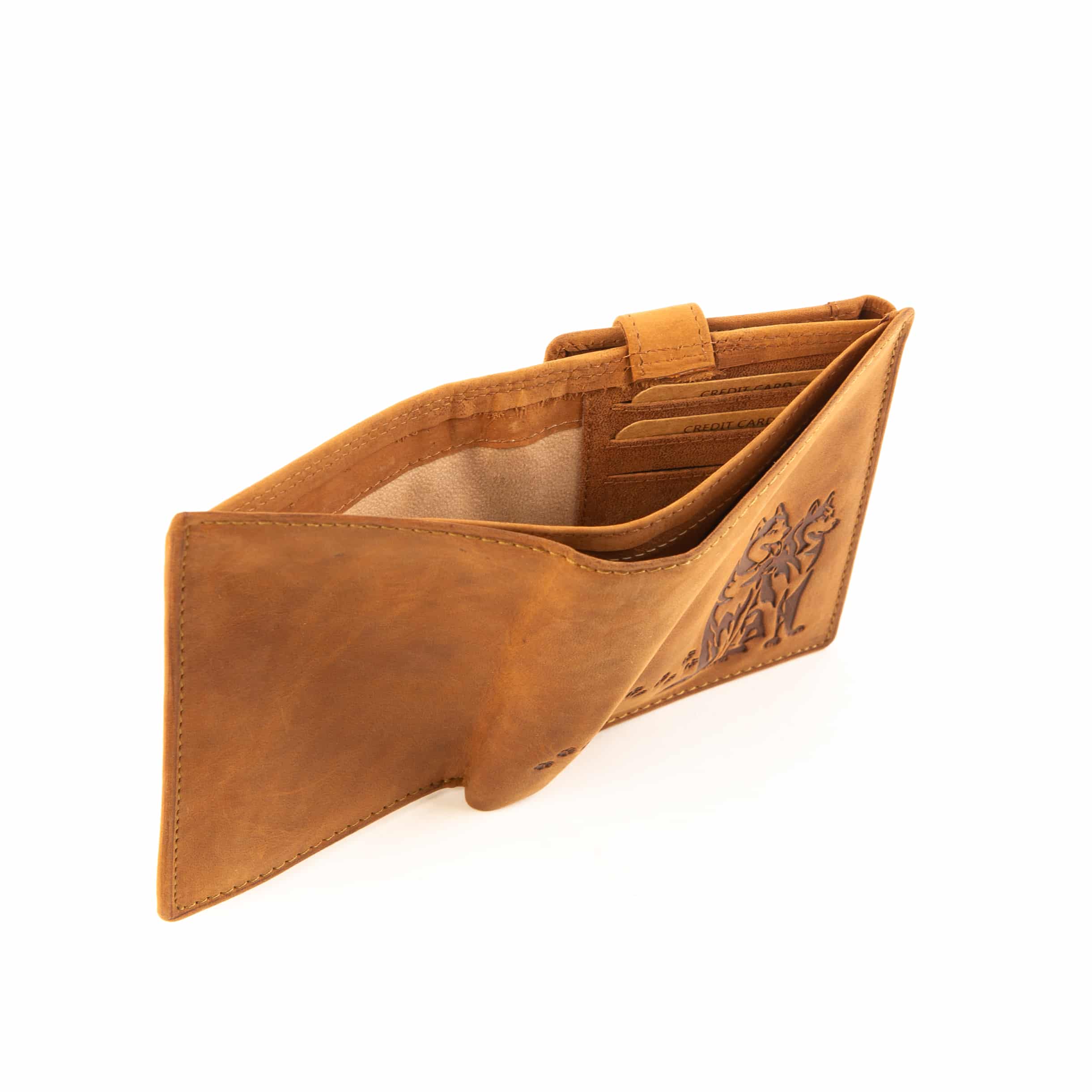 Jockey Club Geldbörse Husky Hochformat, cognac. Vintage Echtleder Herren. Portemonnaie RFID, Motivbörse Wolfshund. Lederwaren, Lederdeele Delbrück Paderborn_07 Jockey Club Geldbörse Husky im Hochformat. Herrenbörse in der Farbe cognac, vintage Leder mit Motiv Wolfshund und Pfoten Abdrücke. Motivbörse aus Büffelleder mit Innenriegel und RFID Schutz. Portemonnaie für Herren. Lederwaren Ostwestfalen, Lederdeele in 33129 Delbrück, Kreis Paderborn. Ansicht Scheinfach mit innenliegenden Kartenfächer