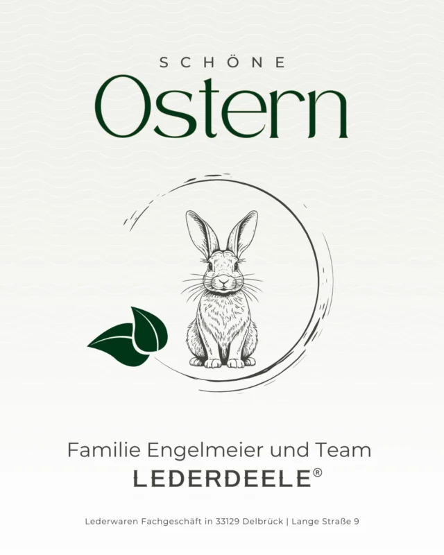 Wir wünschen Frohe Osterfeiertage und eine schöne Zeit mit Familie und Freunden 🐰💛

Herzliche Grüße von Familie Engelmeier und unserem Team aus der Lederdeele 
#happyeaster #froheostern